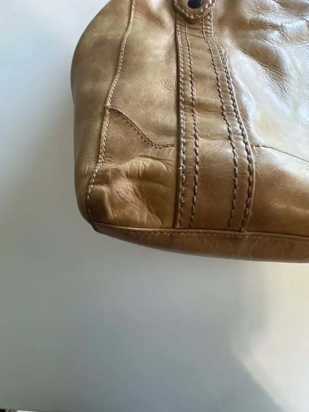Frye Melissa Tan Leather Hobo Shoulder Bag